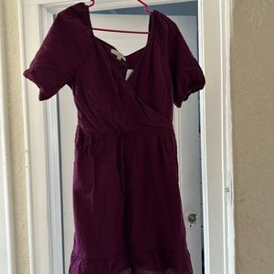 Faux purple wrap dress